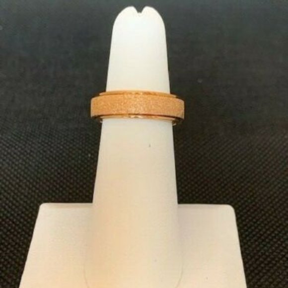 RS Covenant #1861 Stainless Steel Gold Rotating Band Ring Size 7 - Picture 1 of 4